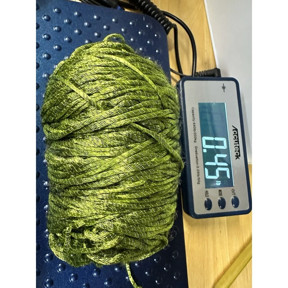 2 Skeins Patons Metallic Green Yarn (Discontinued) 95244